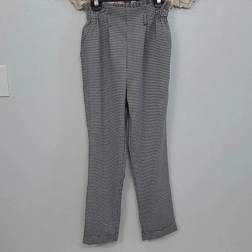 Sienna Sky High Waisted Mini Houndstooth/Gingham Patterned Pants